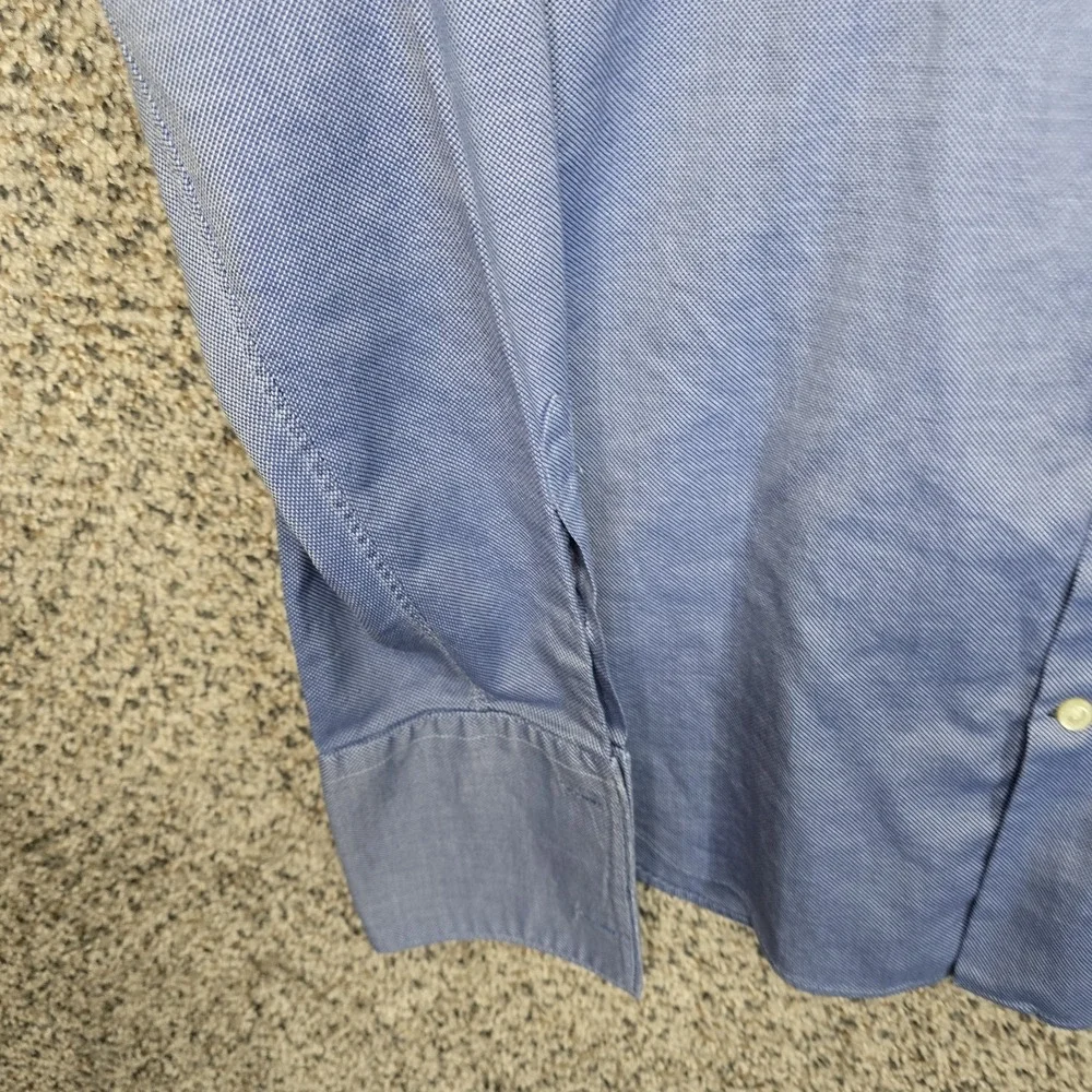 Banana Republic Dress Shirt Mens 16-16.5 Large Blue Egyptian Cotton‎ Fitted